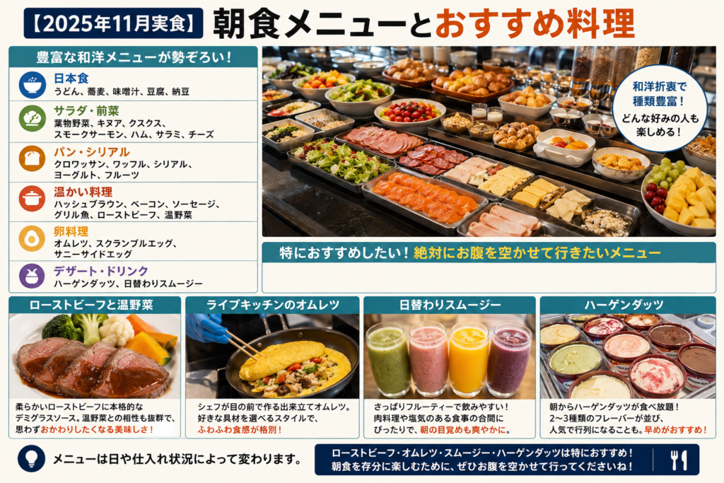 【2025年11月実食】ツバキタワー朝食メニューとおすすめ料理
