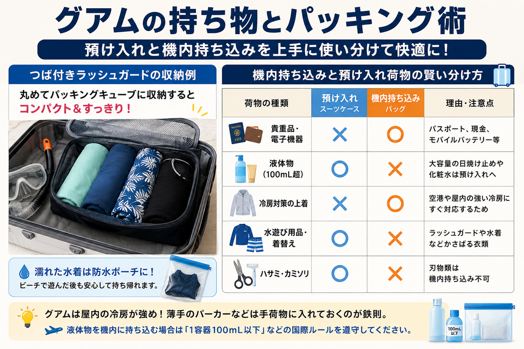 グアムの持ち物とパッキング術