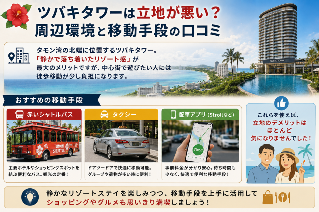 ツバキタワーは立地が悪い?周辺環境と移動手段の口コミ