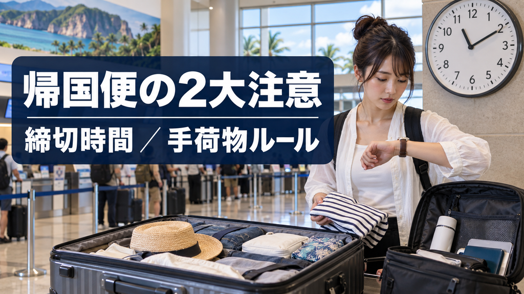グアム空港チェックインの締切時間と手荷物ルール