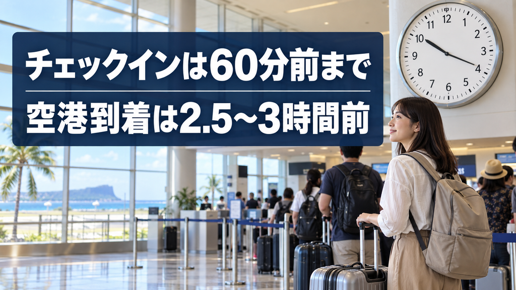 チェックイン締切は「出発60分前厳守」