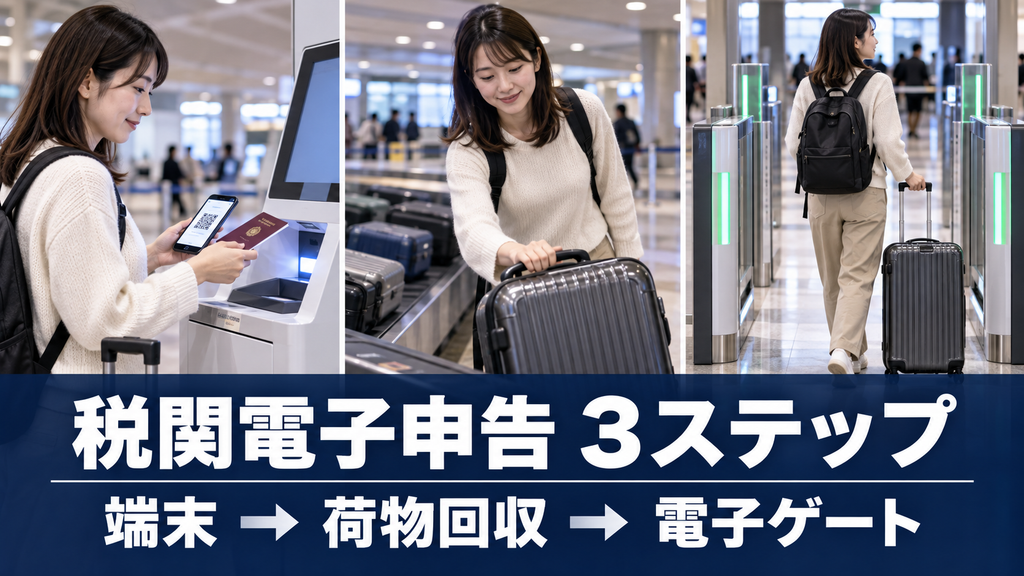 税関電子申告ゲートの通過手順