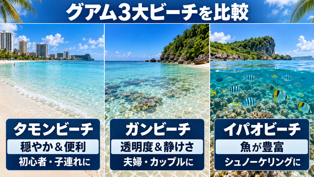 グアム3大ビーチの特徴