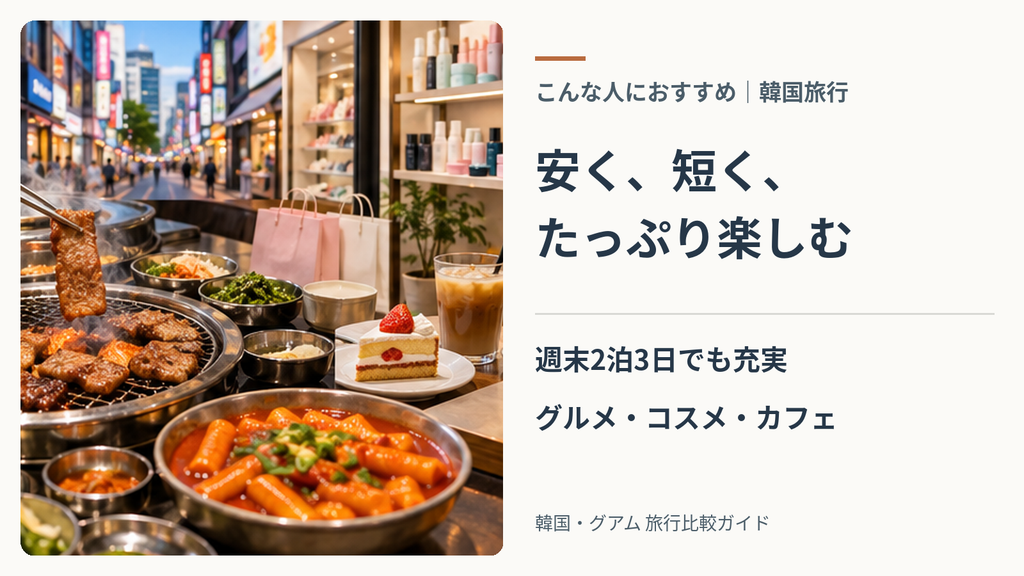 安さ・コスパ重視なら迷わず「韓国旅行」がおすすめな人