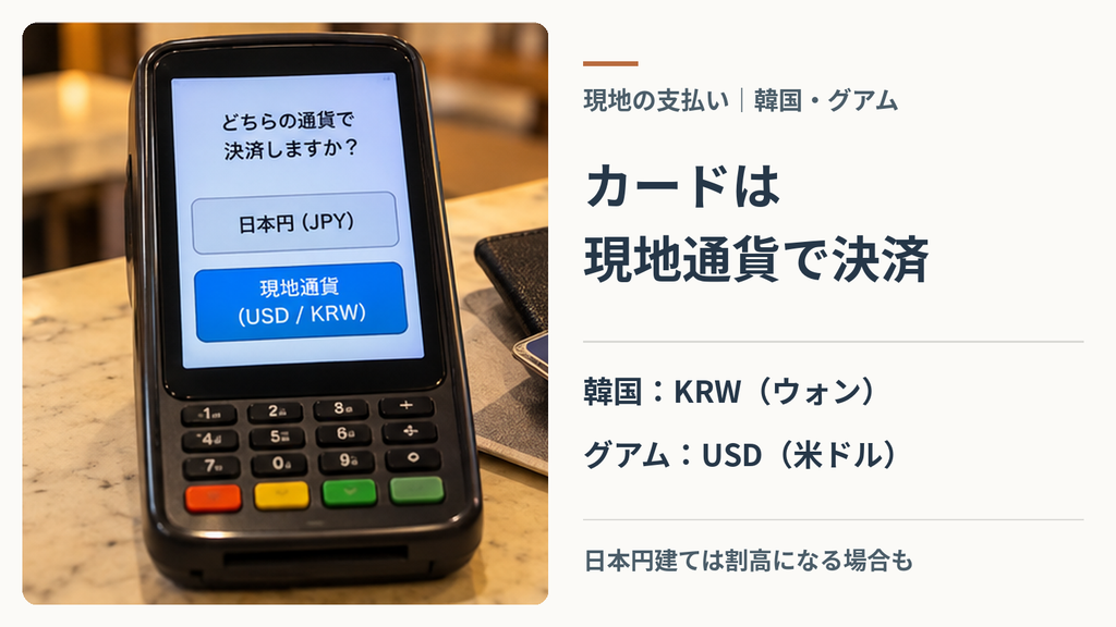 現地のカード決済は「現地通貨建て」