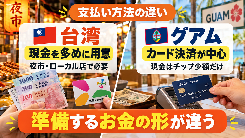 現金必須の台湾 vs 完全キャッシュレスのグアム
