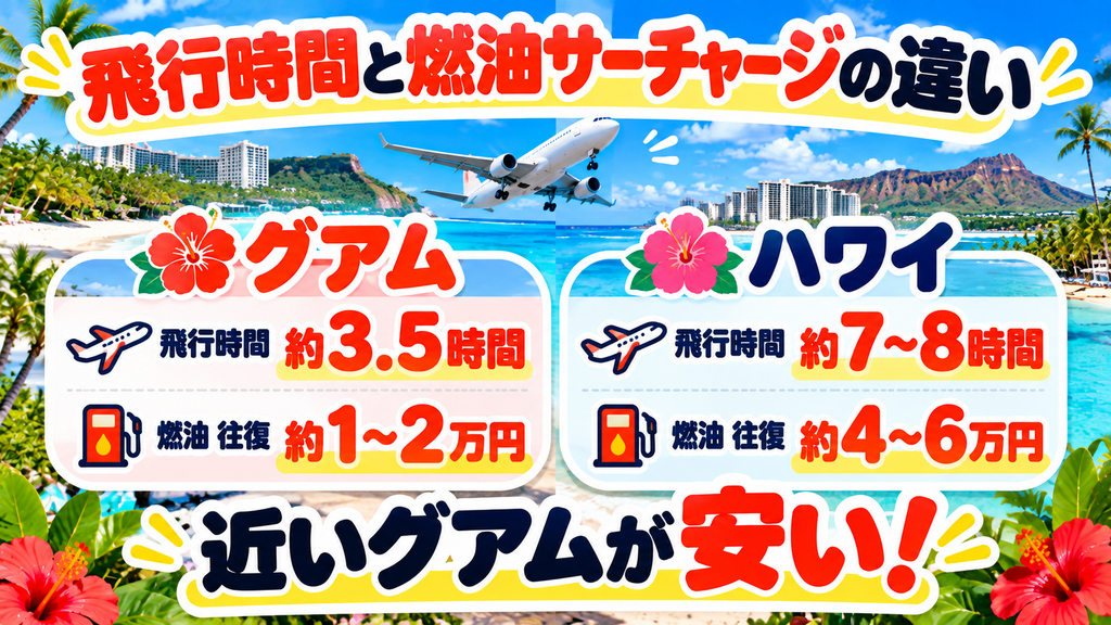 飛行時間と燃油サーチャージの違い