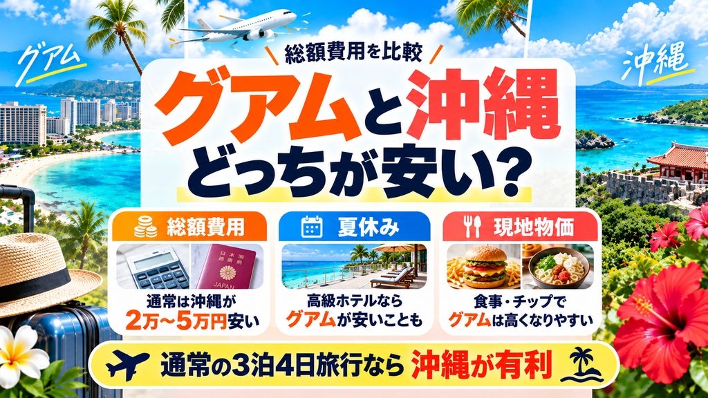 【結論】グアムと沖縄はどっちが安い?総額費用を比較した結果