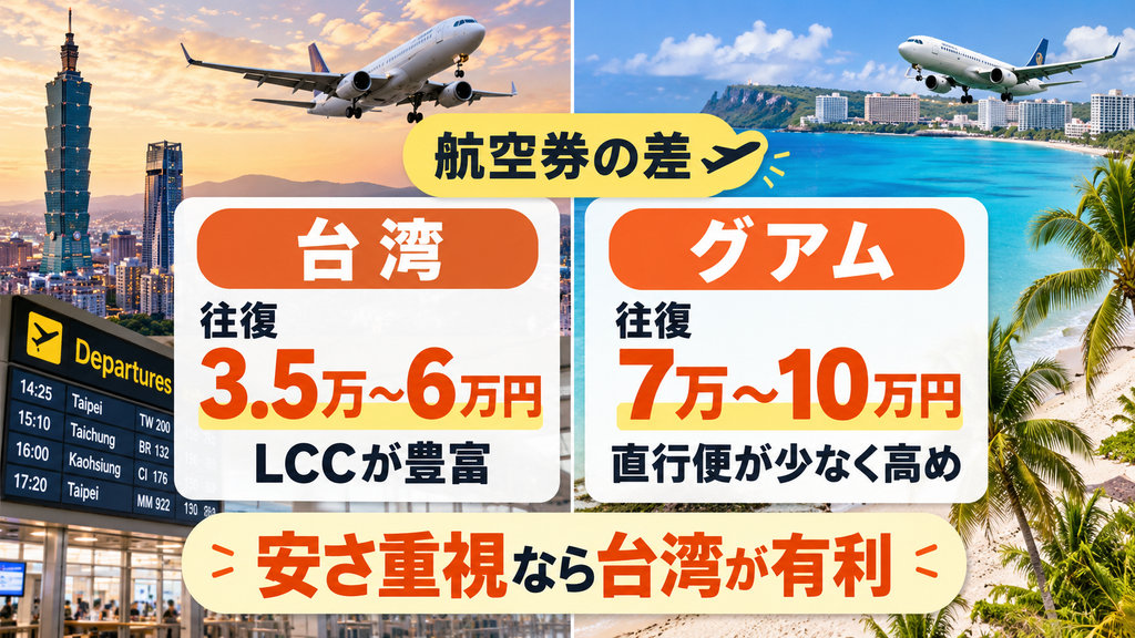 ① 航空券の価格差:LCC路線の多さ vs 直行便サーチャージ