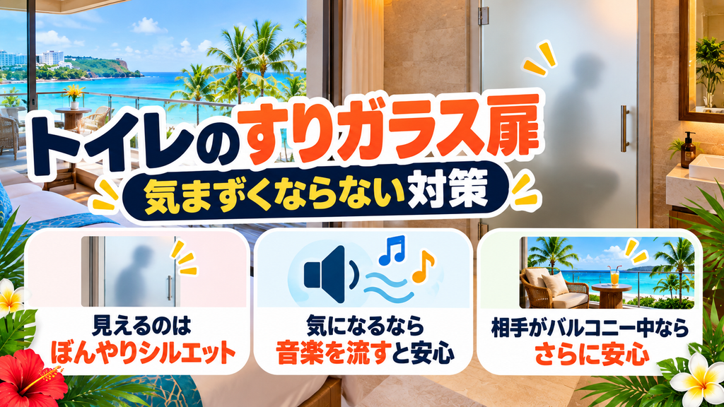 トイレのすりガラス扉|夫婦・カップル宿泊で気まずくならない対策