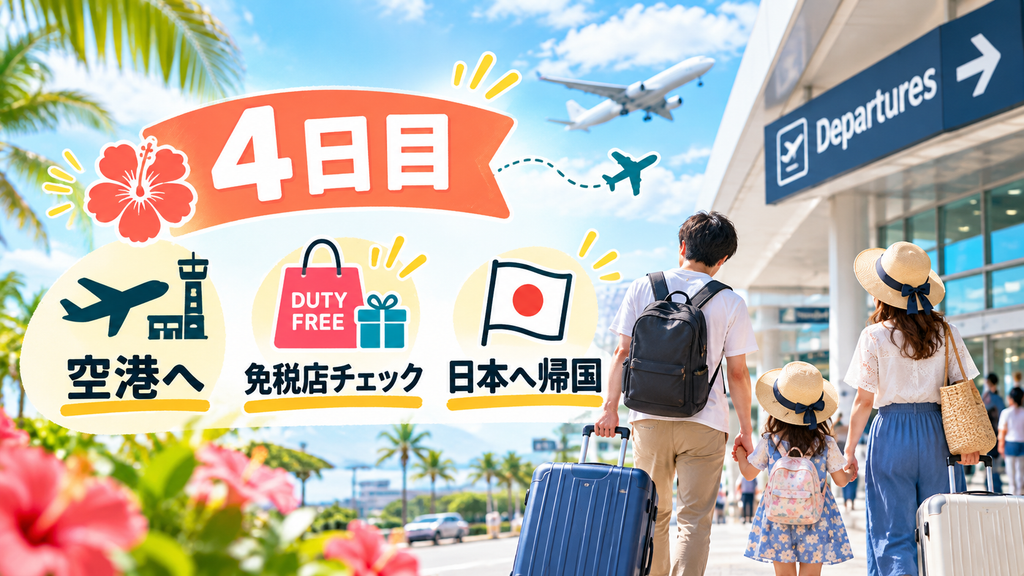 12:00〜15:30 空港移動・免税店チェック・日本へ帰国