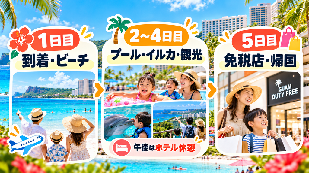 【完全スケジュール】子連れグアム4泊5日モデルコース！無理のないリアル旅程
