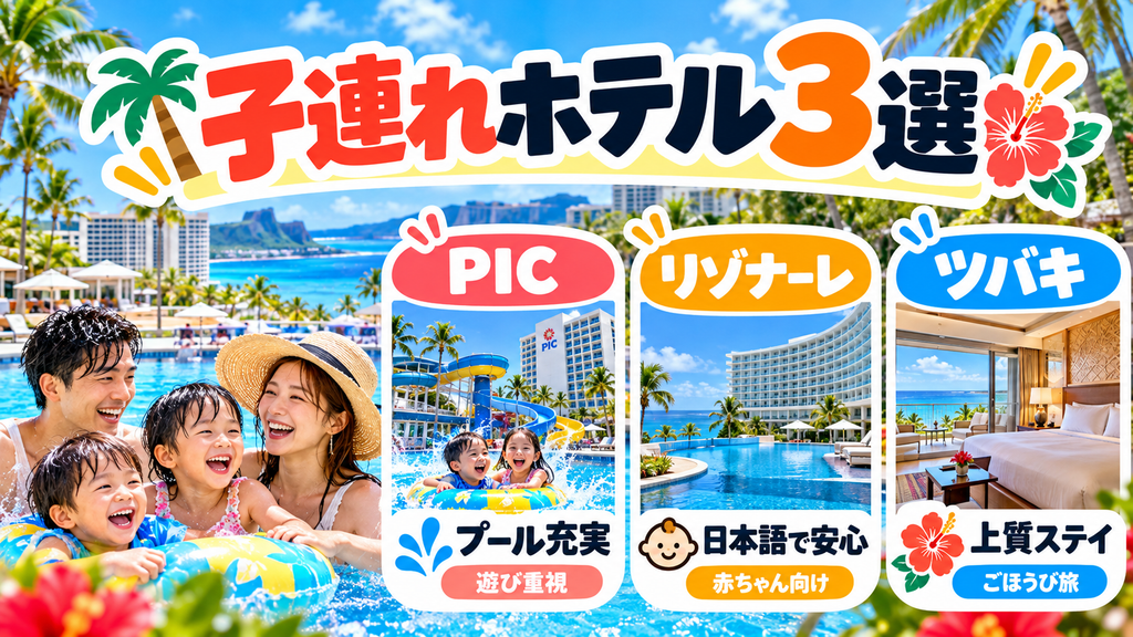 子連れグアムにおすすめのホテル3選|プール設備と立地で徹底比較