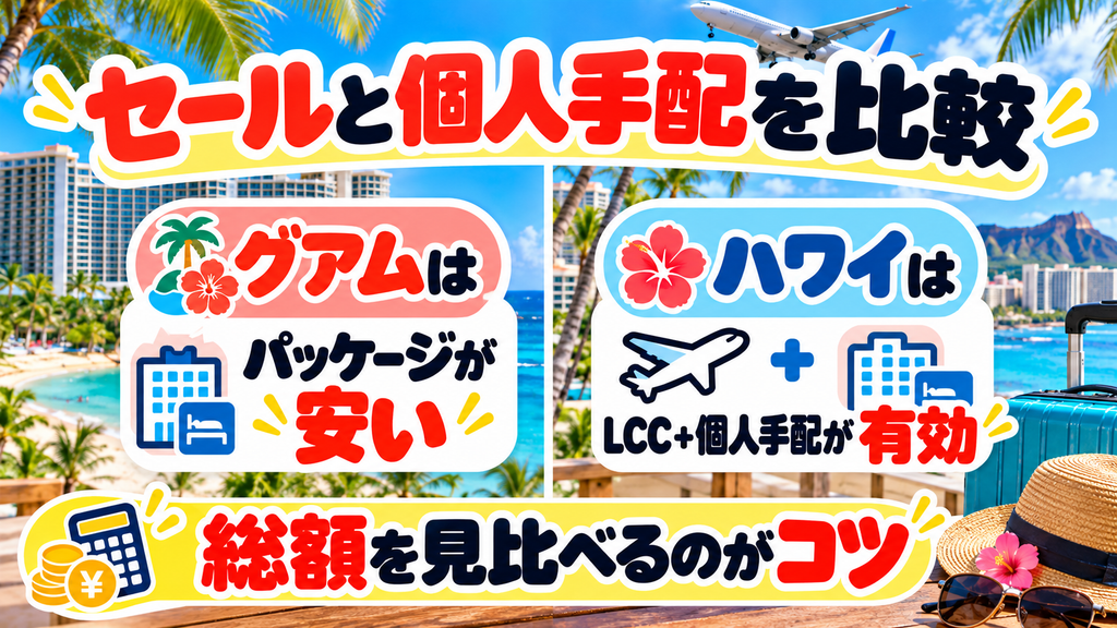 パッケージツアーのセールと個人手配(LCC活用等)を比較する