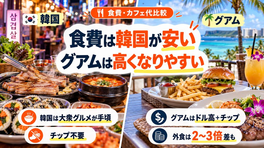 滞在中の食費・カフェ代の比較|大衆グルメ vs ドル高とチップ文化