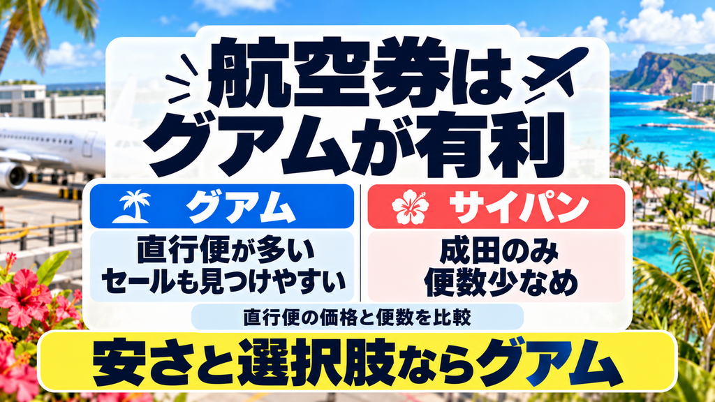 グアムとサイパンの航空券費用を比較!