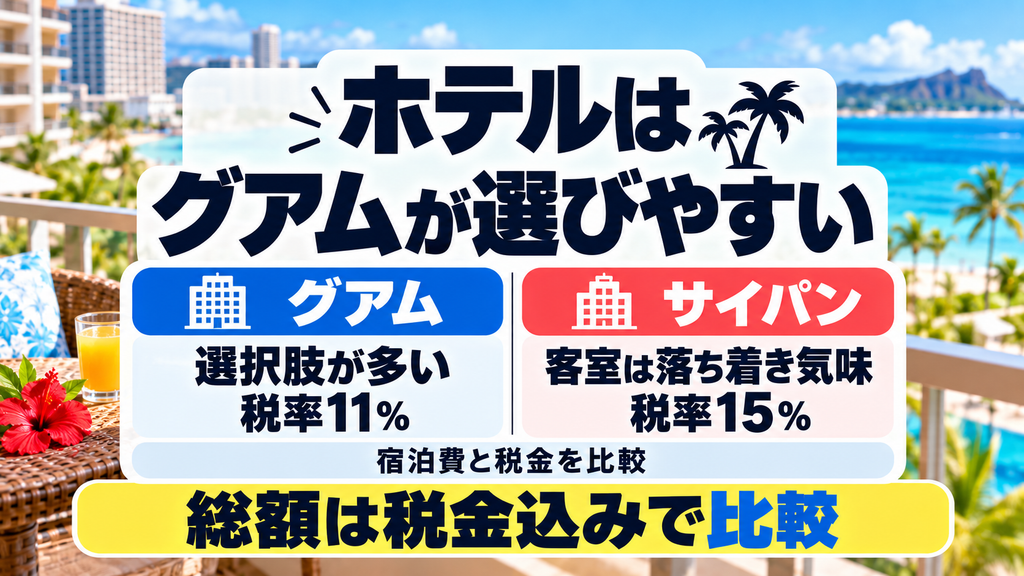 ホテル宿泊費と税金を比較!グアムとサイパンで安く泊まれるのはどっち?