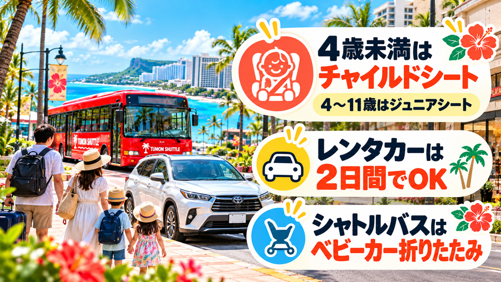 グアムの子連れ移動はどうする？