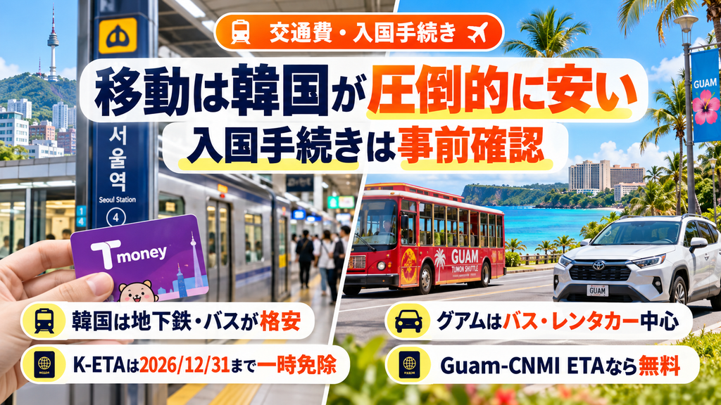 現地交通費と入国手続き費用(最新ルール)