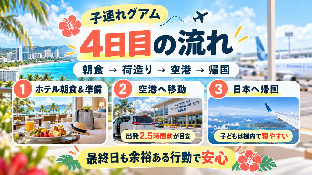 【子連れグアム4日目】最終日のお土産探しとスムーズな帰国スケジュール