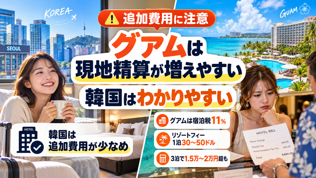グアム特有の「リゾートフィー(施設利用料)」と宿泊税11%