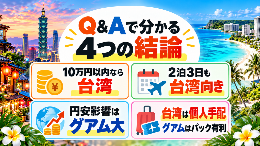 グアムと台湾の旅行費用に関するよくある質問(Q&A)