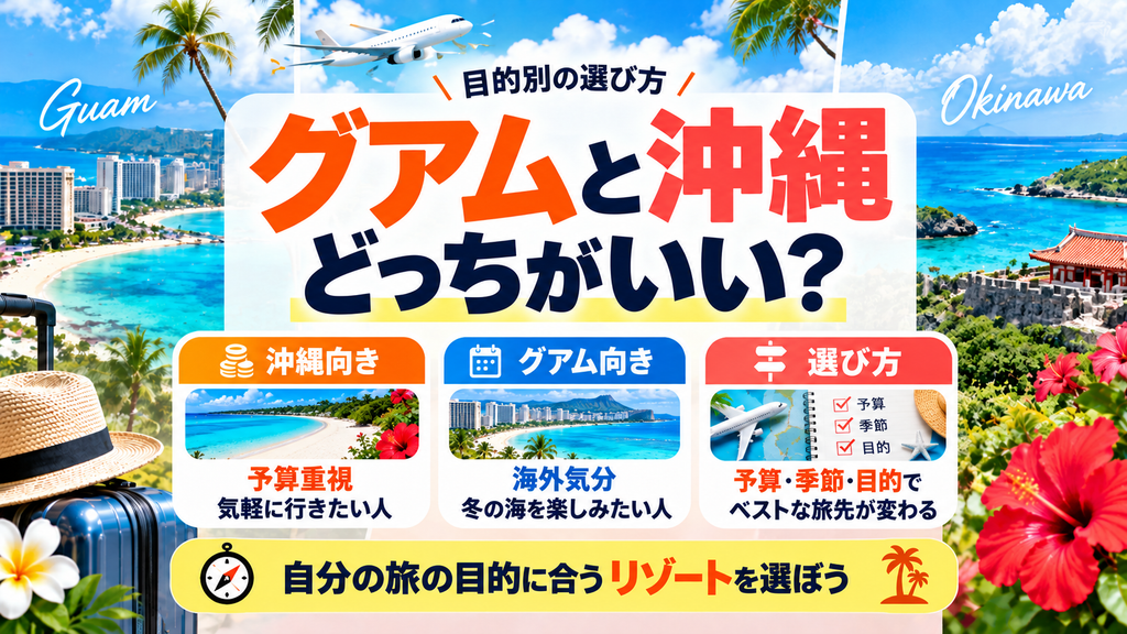 グアムと沖縄はどっちがいい?予算や目的別の選び方診断
