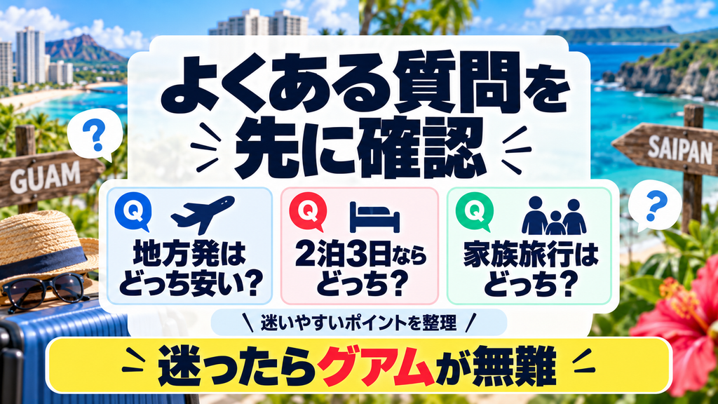 グアムとサイパンの旅行費用比較に関するよくある質問(Q&A)