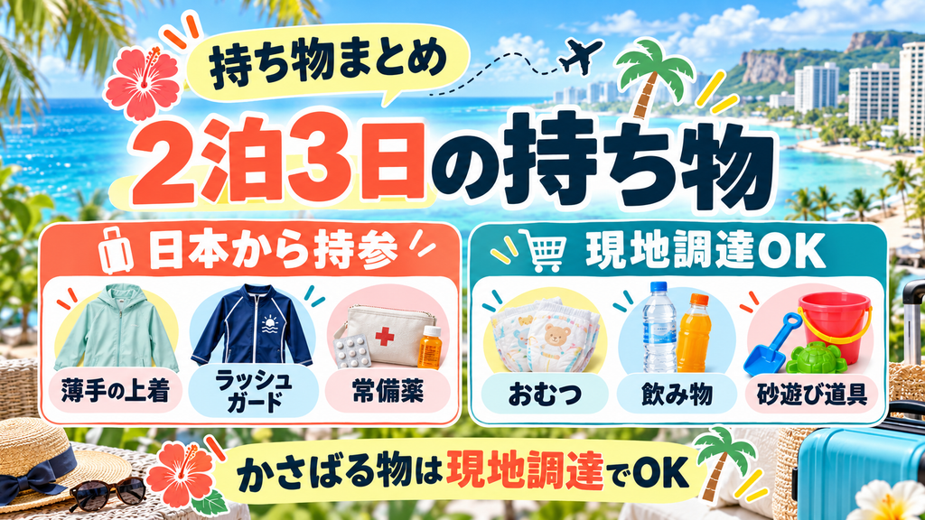 2泊3日の子連れグアム旅行に必要な持ち物