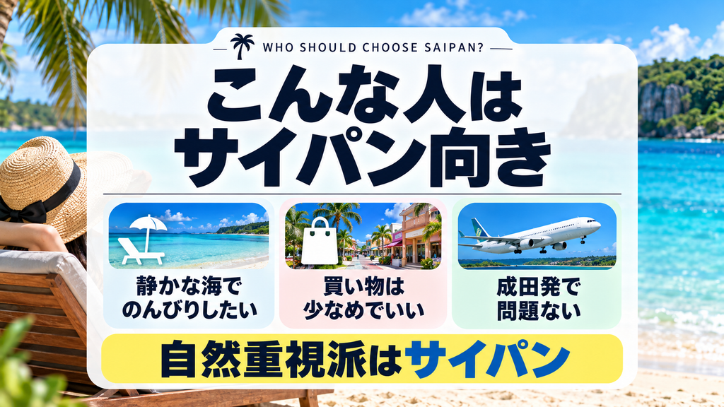サイパンを選んだ方が安くなりやすい人