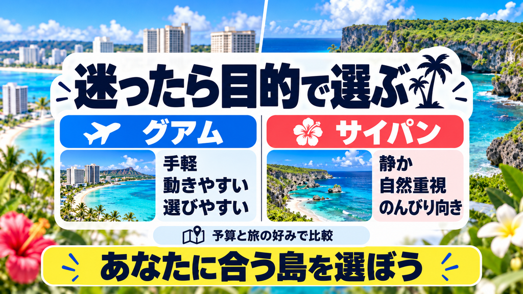 旅行予算と目的に合わせてグアム・サイパンを選ぼう