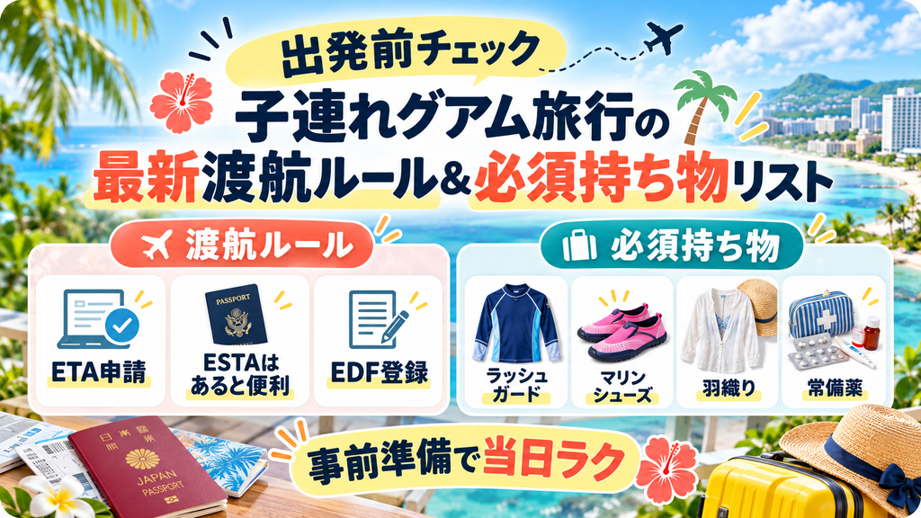 出発前に要チェック!子連れグアム旅行の最新渡航ルール&必須持ち物