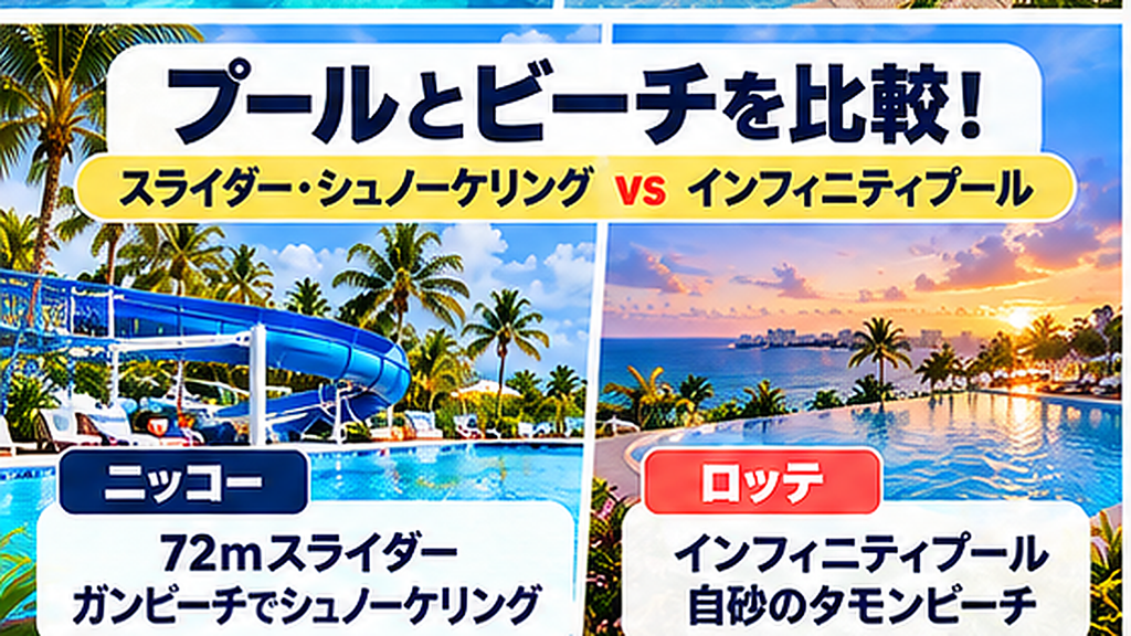 プールとビーチを比較！